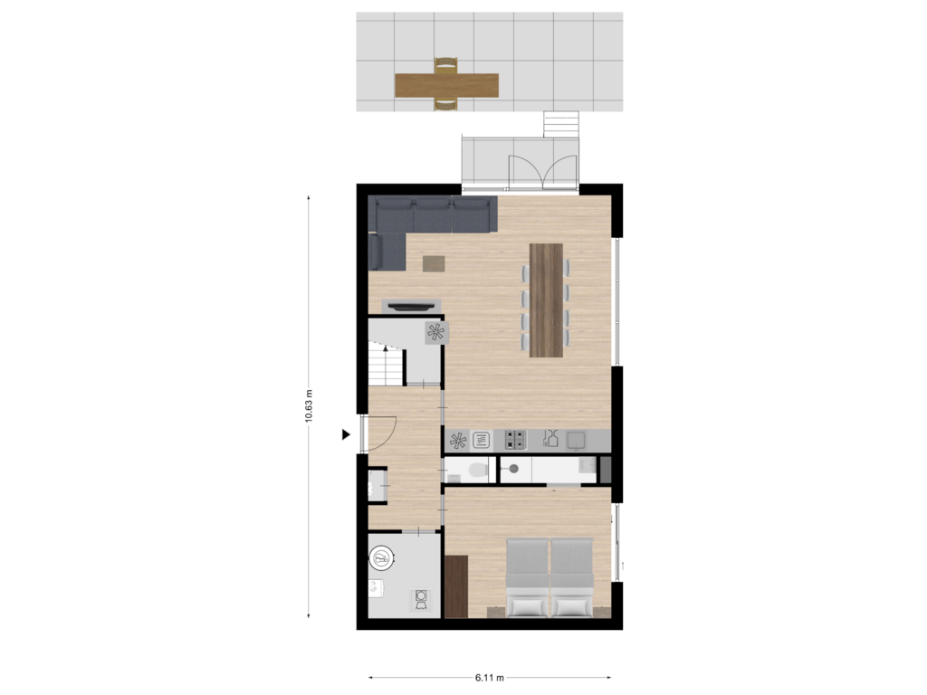 Bekijk plattegrond van Begane grond van Veerweg 50-36