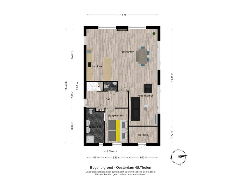 Bekijk plattegrond van Begane grond van Oesterdam 45