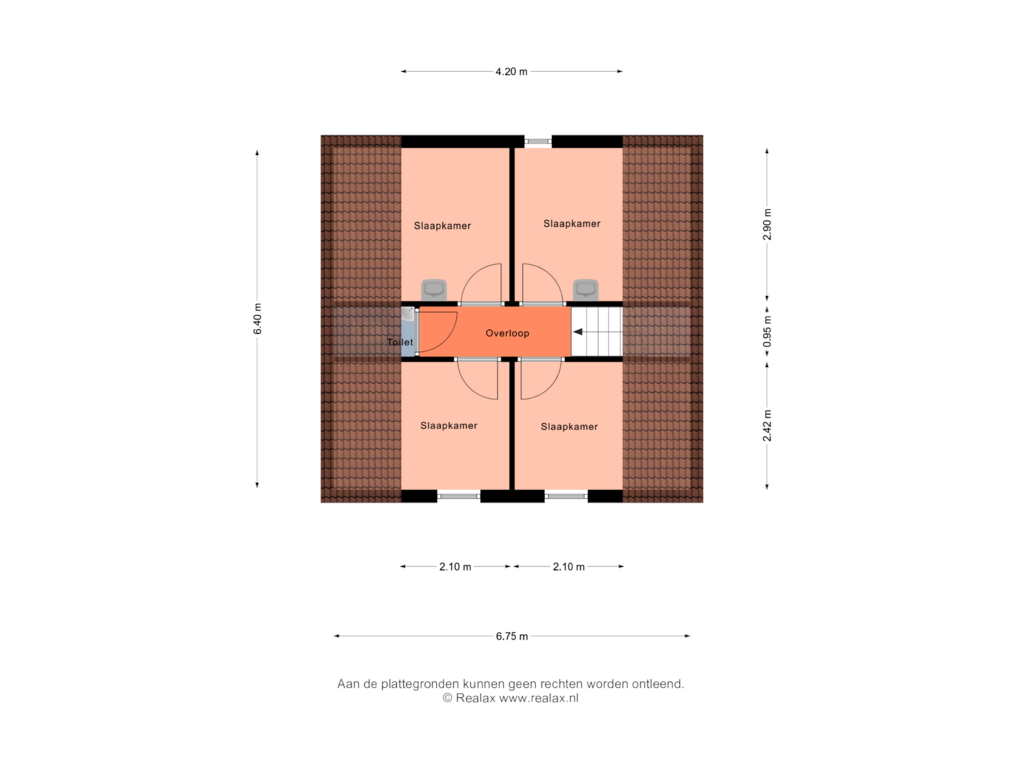 Bekijk plattegrond van Verdieping van Bruine Hoopsweg 6-Z257