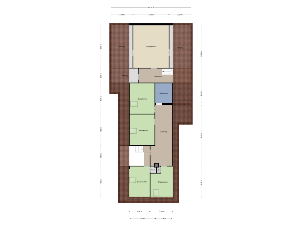 Bekijk plattegrond van Eerste Verdieping van Hoofdstraat 11