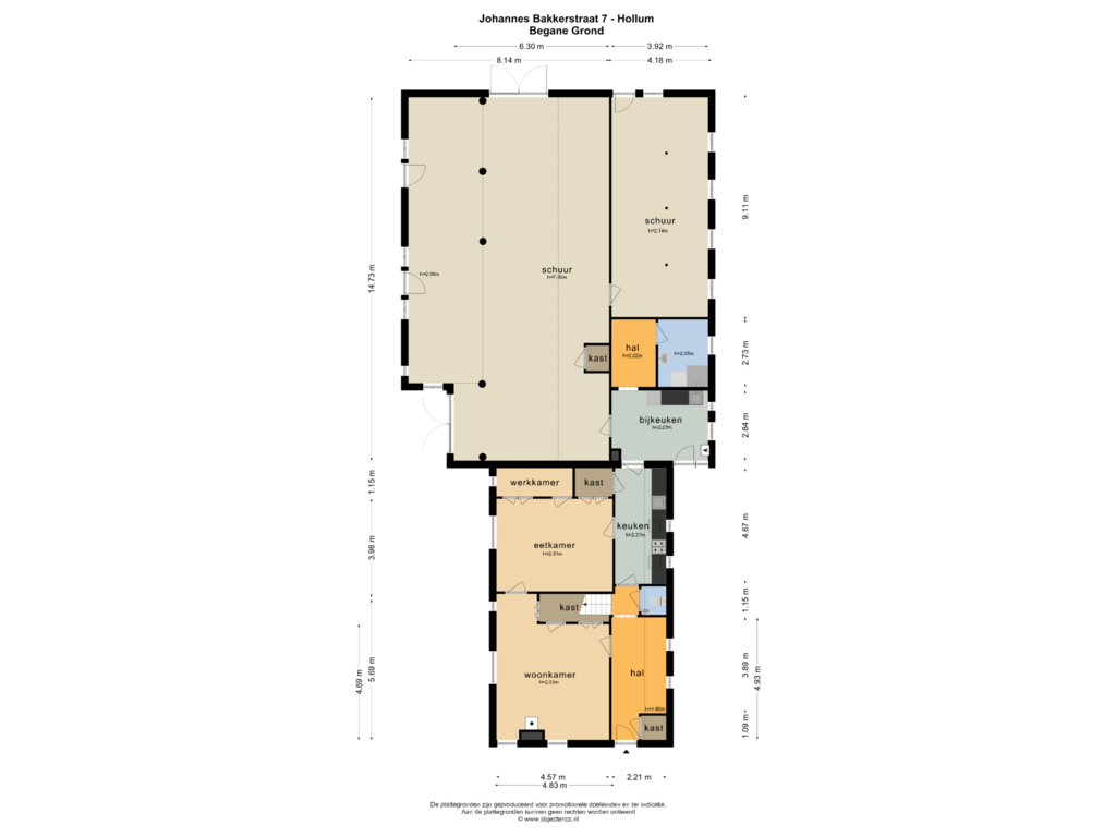 View floorplan of Begane Grond of Johannes Bakkerstraat 7