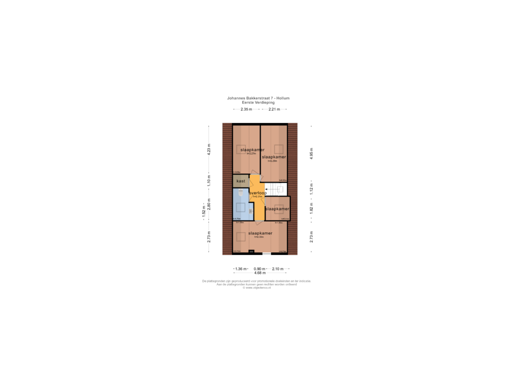 View floorplan of Eerste Verdieping of Johannes Bakkerstraat 7