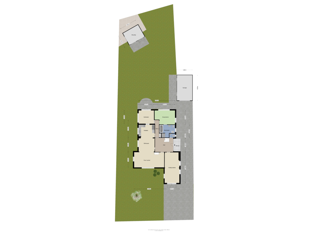 View floorplan of Begane grond (Tuin) of Netterdensestraat 3