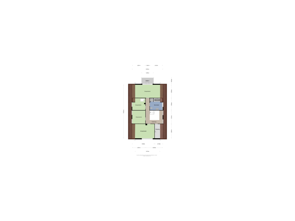 View floorplan of Eerste verdieping of Netterdensestraat 3