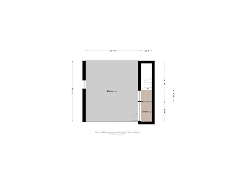 Bekijk plattegrond van Dakterras van Sluisplein 32-M