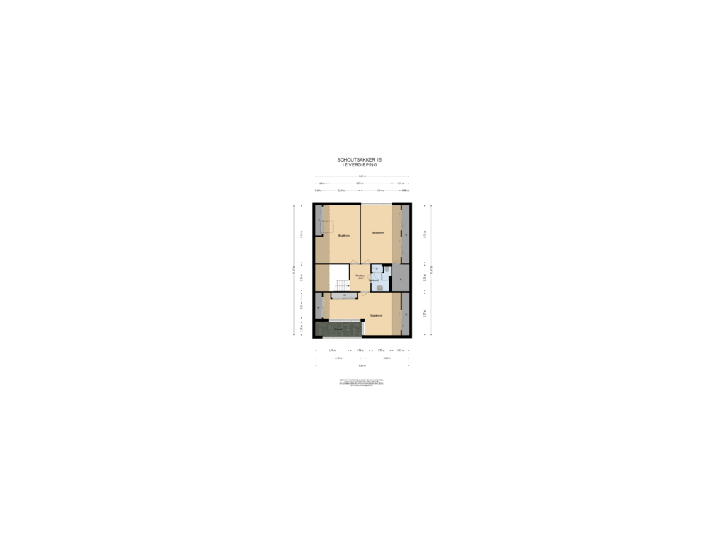 View floorplan of 1E Verdieping of Schoutsakker 15