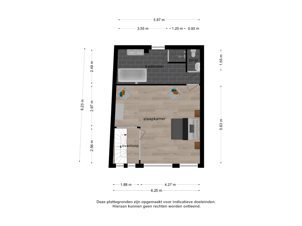 Bekijk plattegrond van 1e verdieping van Oostkerkplein 16