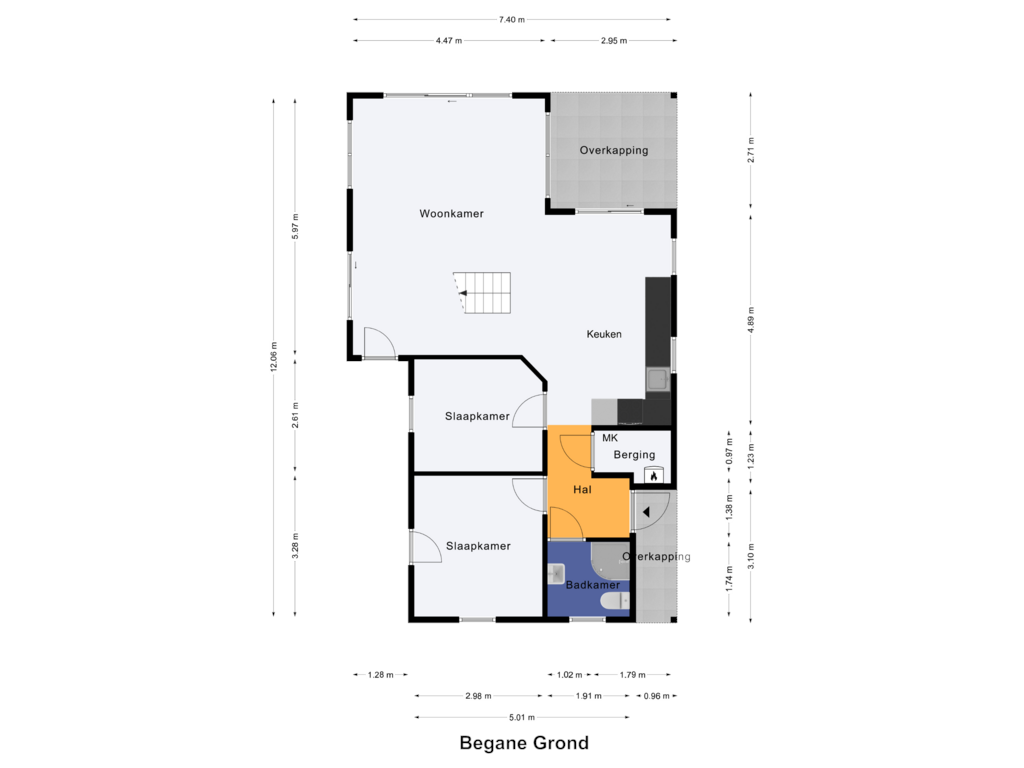 Bekijk plattegrond van Begane Grond van Akerstraat 153-95