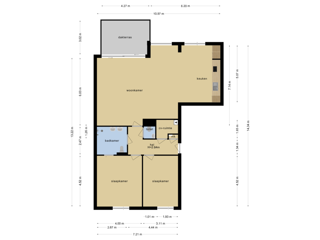 Bekijk plattegrond van Appartement van Gouwzee 93