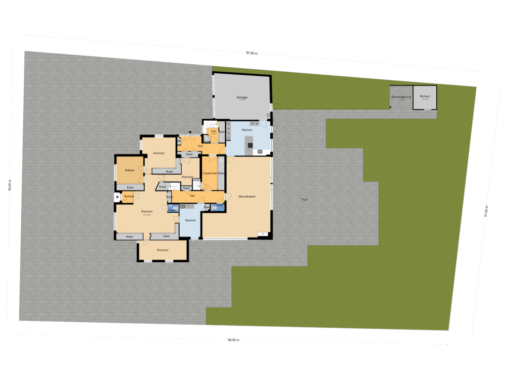 Bekijk plattegrond van Perceeloverzicht van Burg Letteweg 36