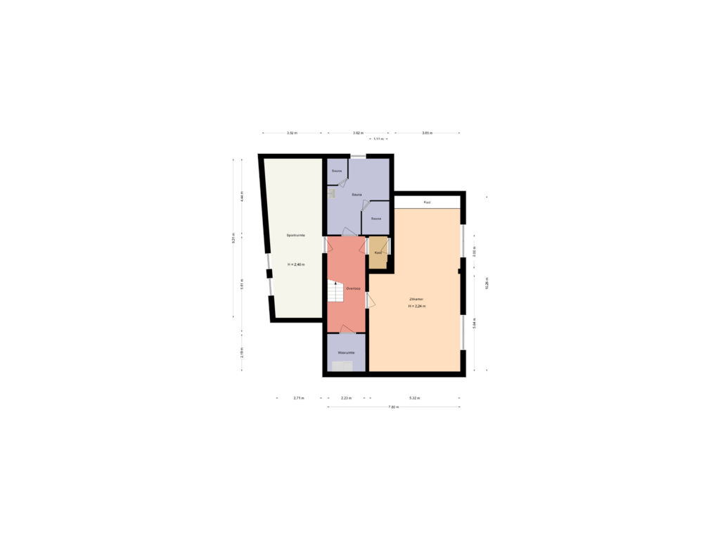 Bekijk plattegrond van Souterrain van Heidserparklaan 6