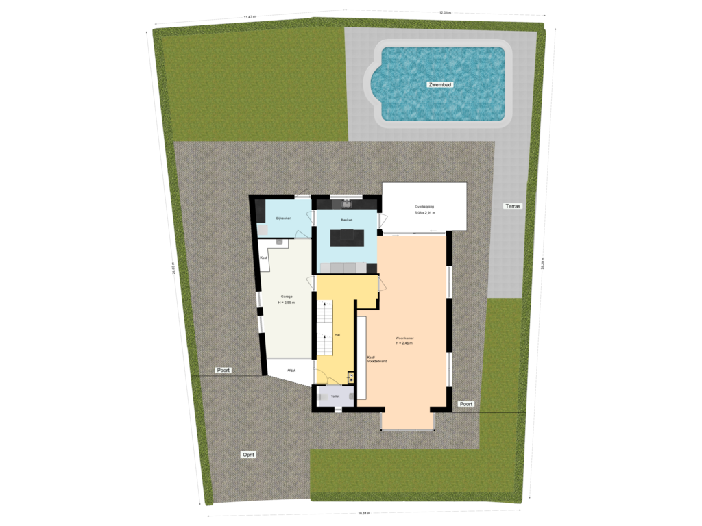 Bekijk plattegrond van Perceel van Heidserparklaan 6