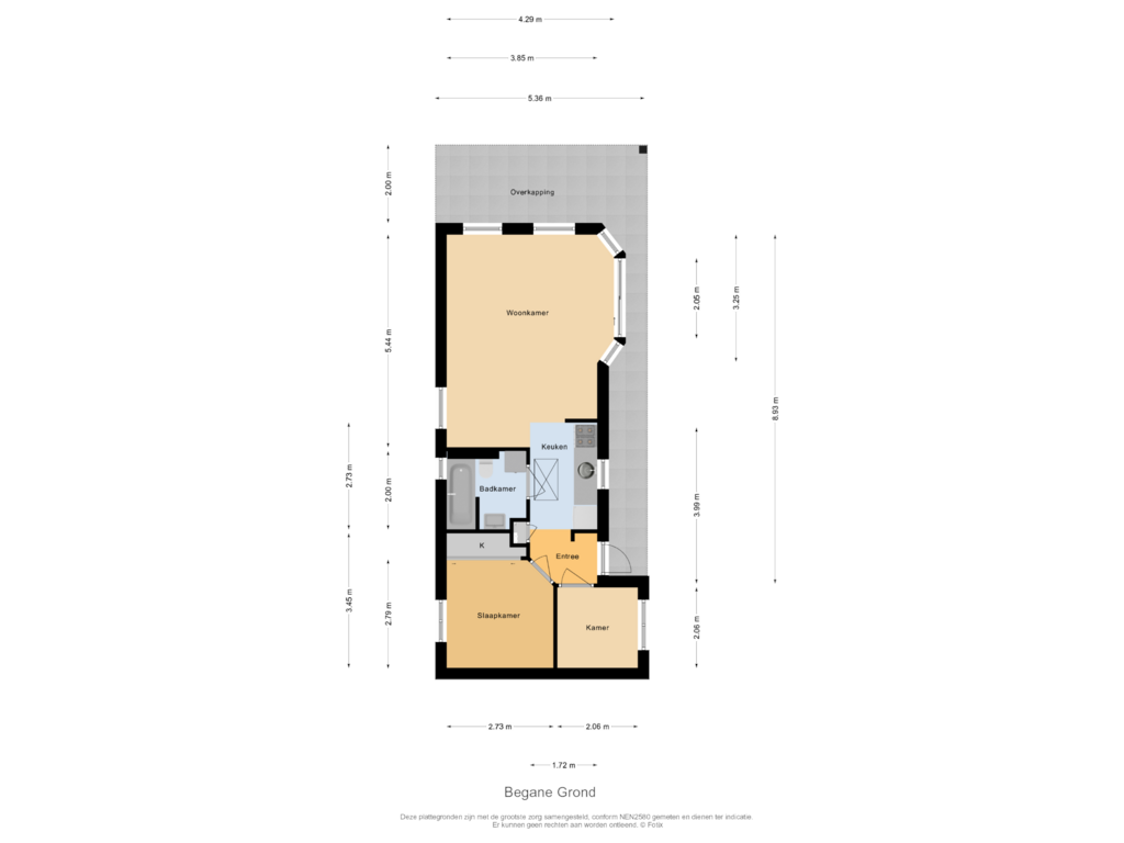 View floorplan of Begane Grond of Koeweg 16-207