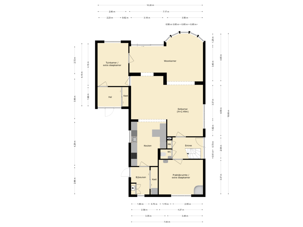 View floorplan of begane grond of Klampenmeet 11