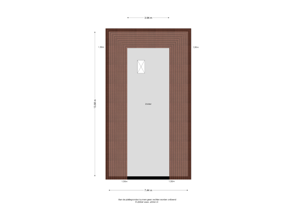 View floorplan of Zolder of Sint Gerardusstraat 124-F