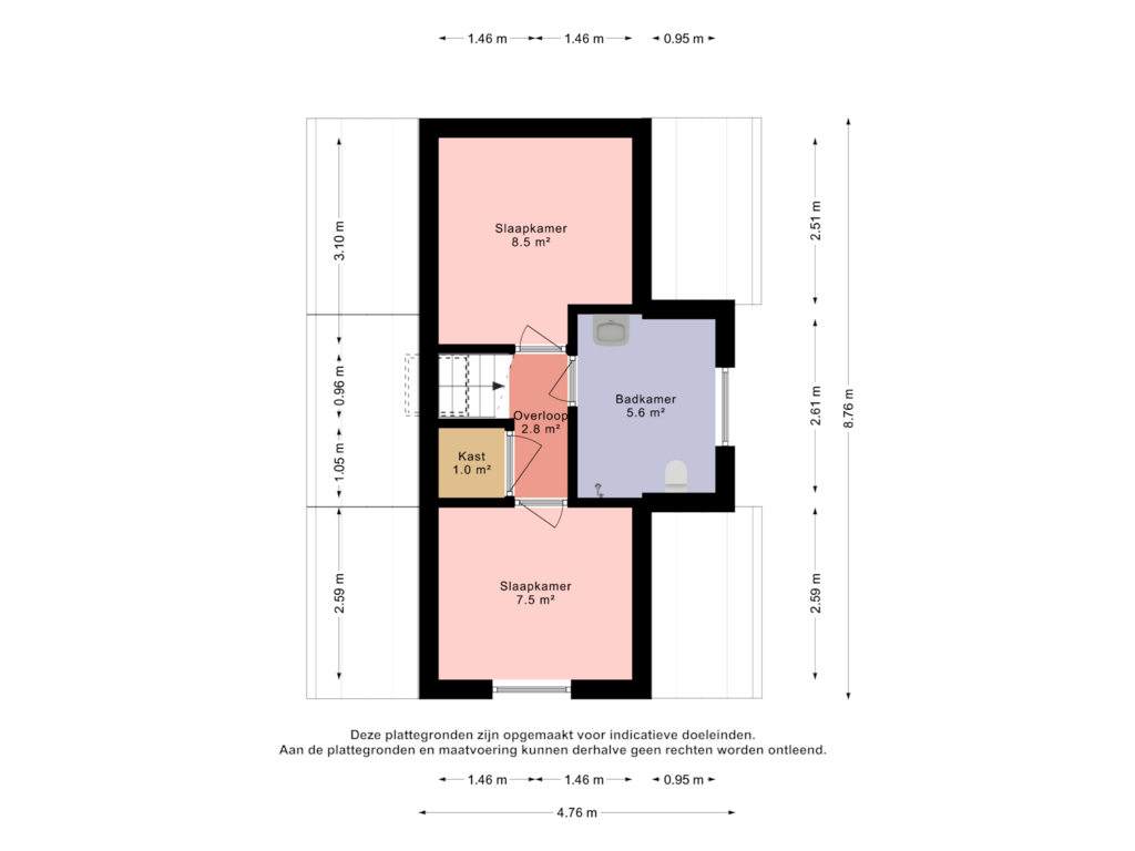 Bekijk plattegrond van 1e verdieping type Scheene van A. de Graafweg