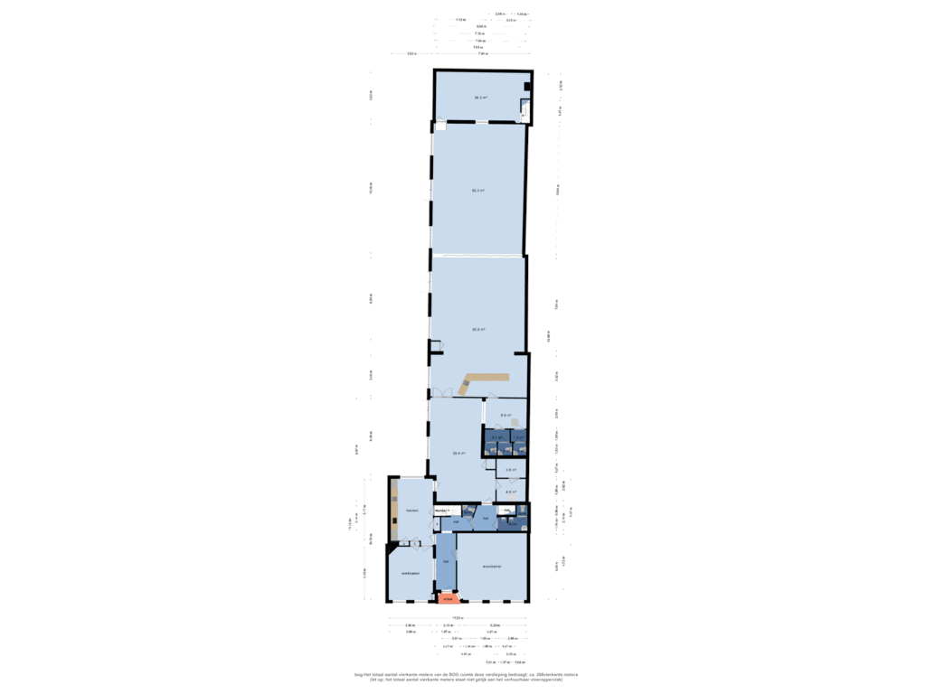 View floorplan of BOG + Begane grond of Willemsweg 9