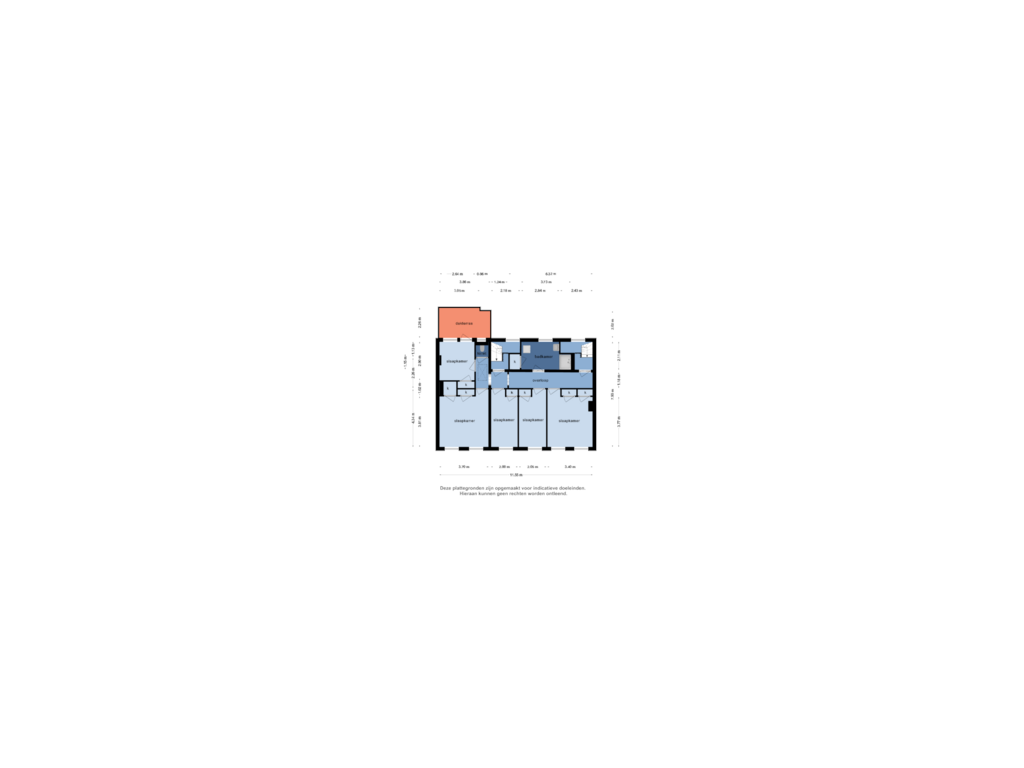 View floorplan of 1e verdieping of Willemsweg 9