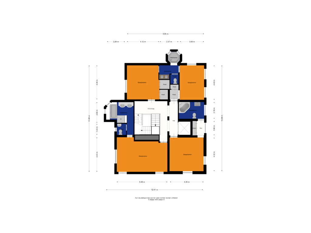 View floorplan of Eerste Verdieping of Meerwijkselaan 9