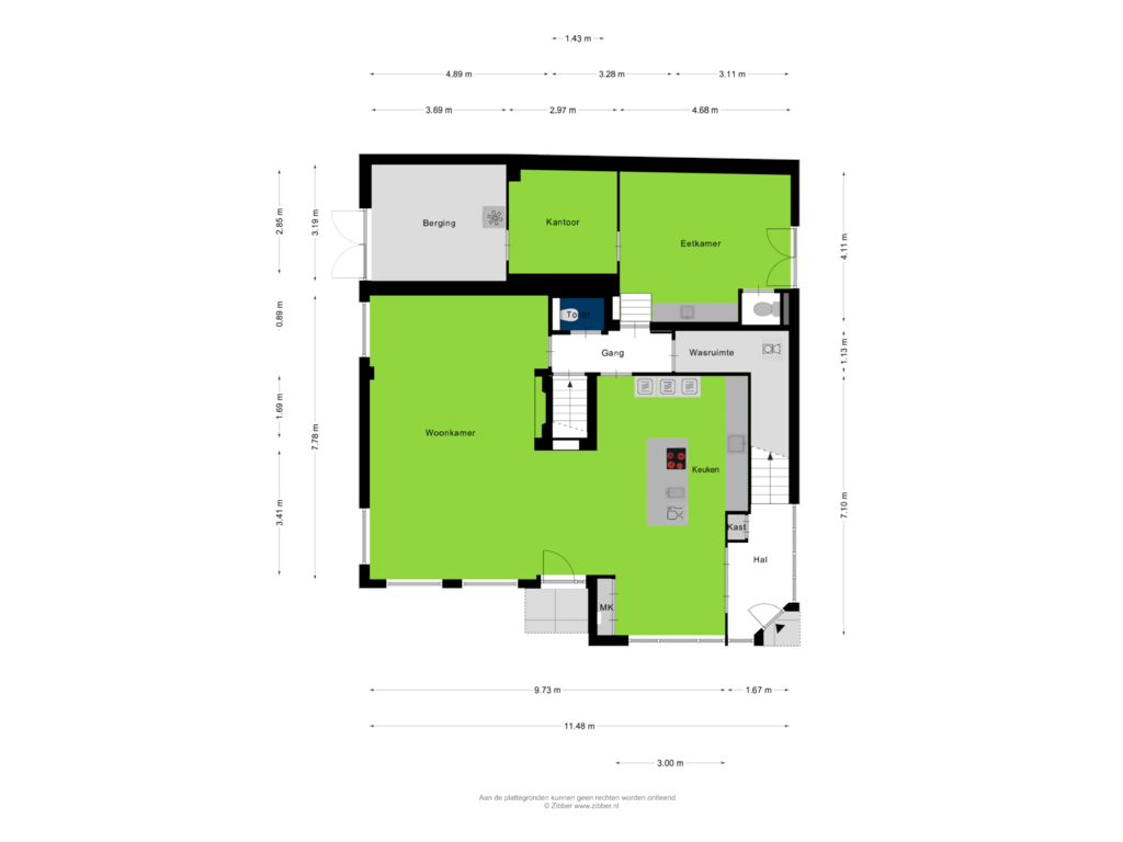 View floorplan of Begane grond of Edammerweg 21