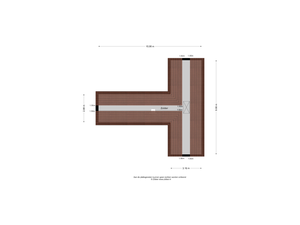 View floorplan of Zolder of Edammerweg 21