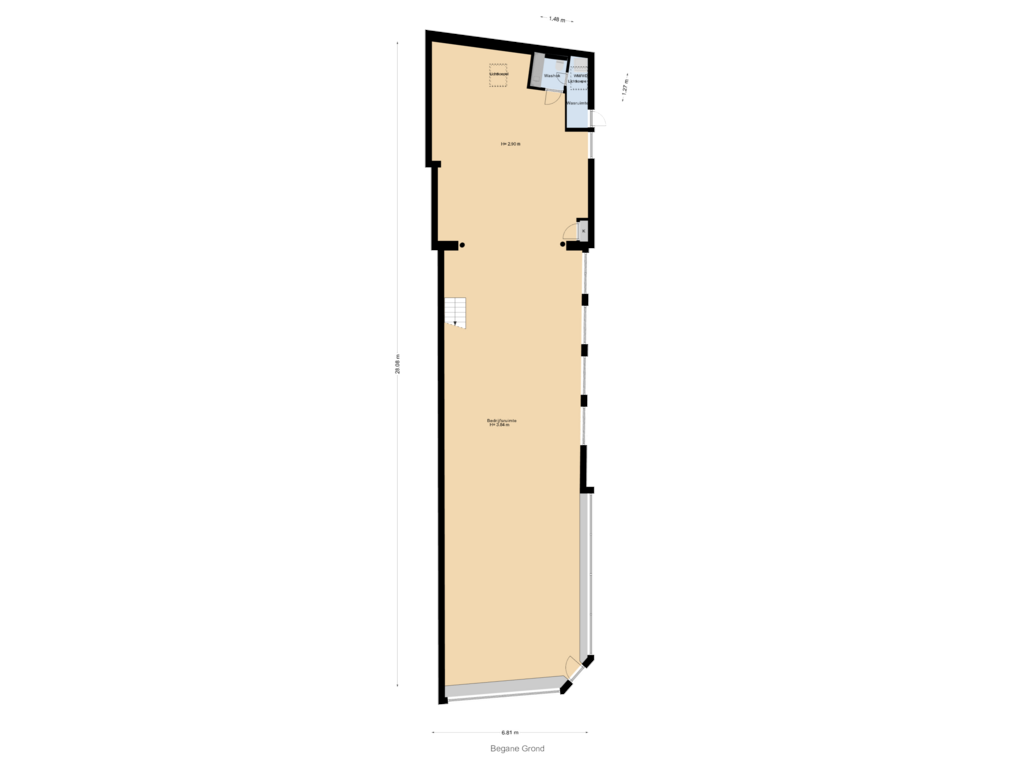 Bekijk plattegrond van Begane Grond van Westerstraat 48