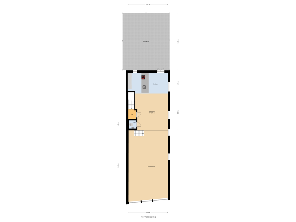 Bekijk plattegrond van 1e Verdieping van Westerstraat 48