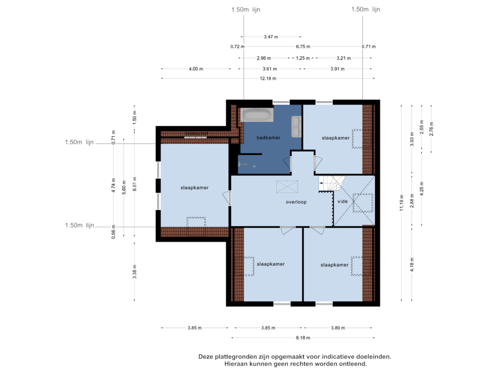 Bekijk plattegrond van 1e verdieping van Nieuwstraat 18