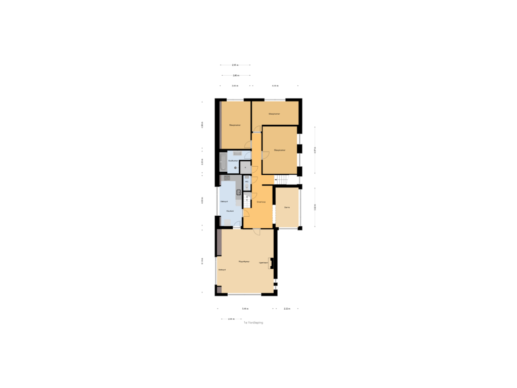 View floorplan of 1e Verdieping of Bovenweg 25