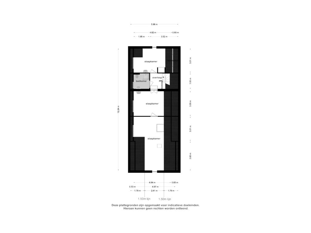 View floorplan of 1e verdieping of Valkenisseweg 51