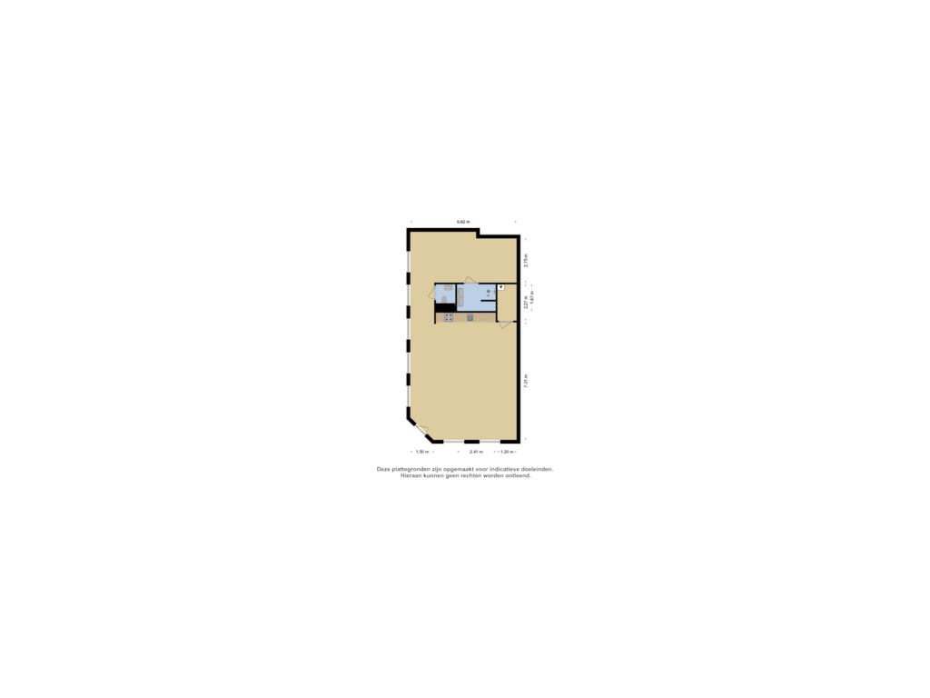 View floorplan of Appartement 2 of Korte Nieuwstraat 15