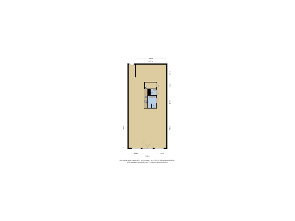 View floorplan of Appartement 6 of Korte Nieuwstraat 15