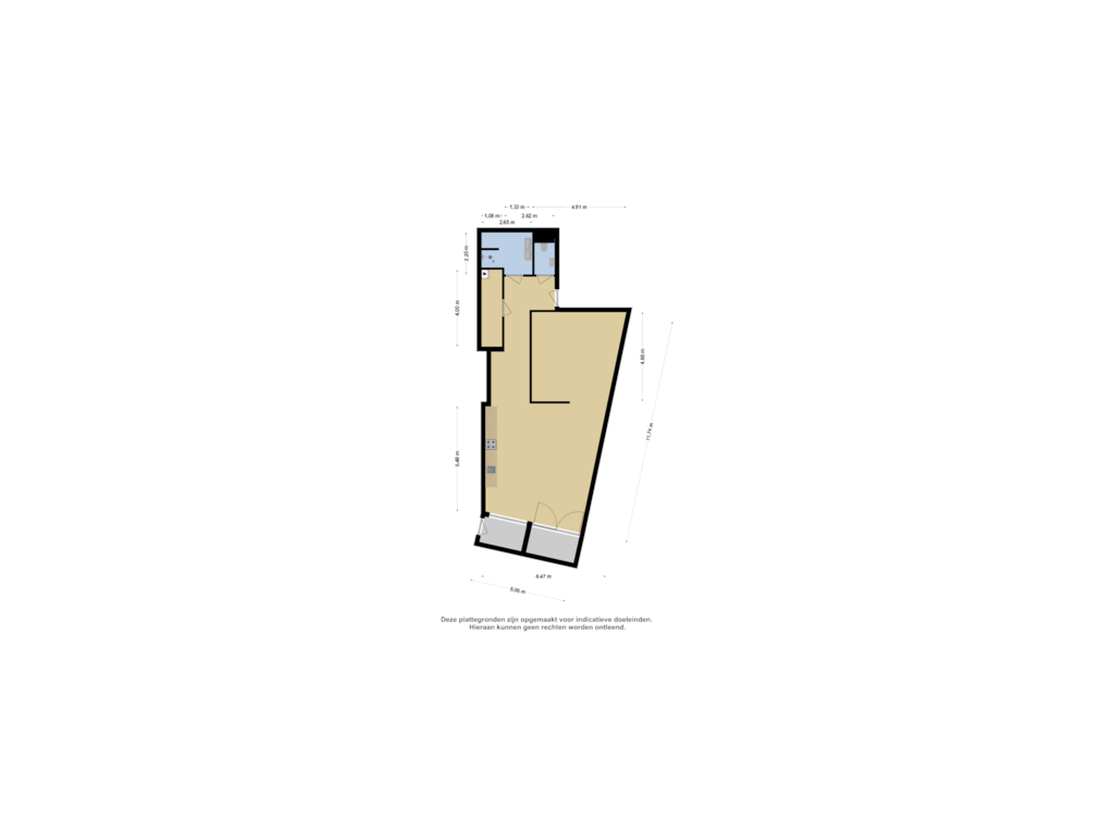 View floorplan of Appartement 8 of Korte Nieuwstraat 15