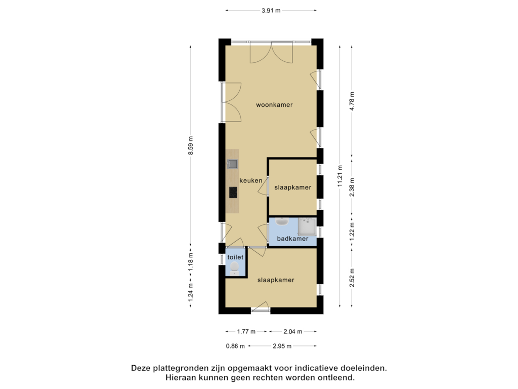 Bekijk plattegrond van Bungalow van Flevoweg 90-K446