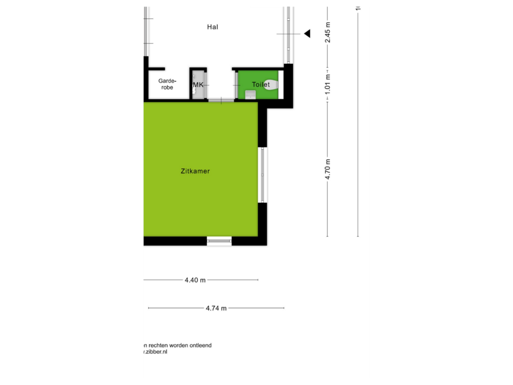 Bekijk plattegrond van Begane grond van Noordweg 439-.