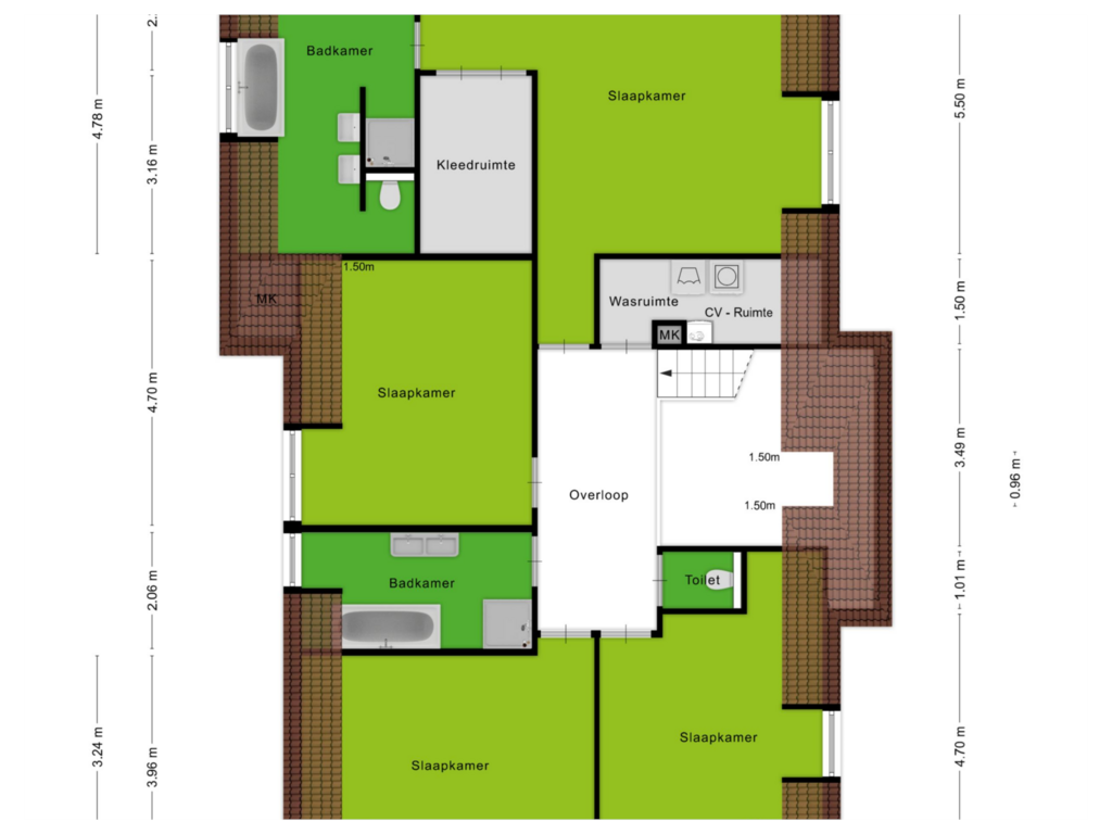 Bekijk plattegrond van 1e verdieping van Noordweg 439-.