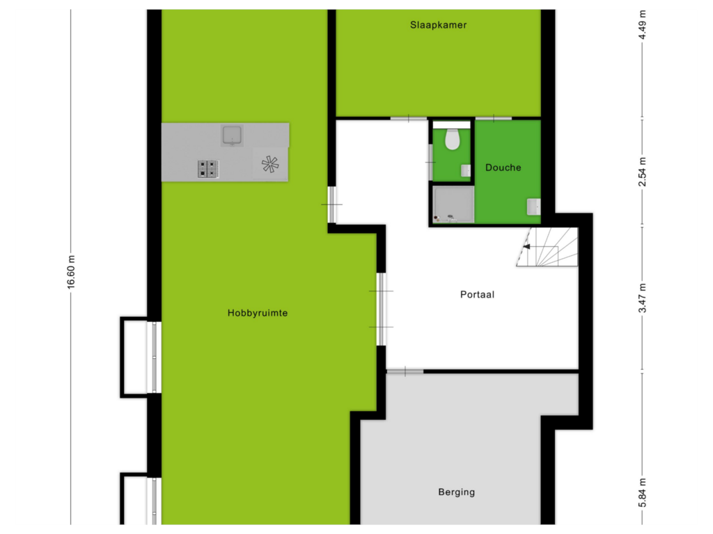 Bekijk plattegrond van Souterrain van Noordweg 439-.