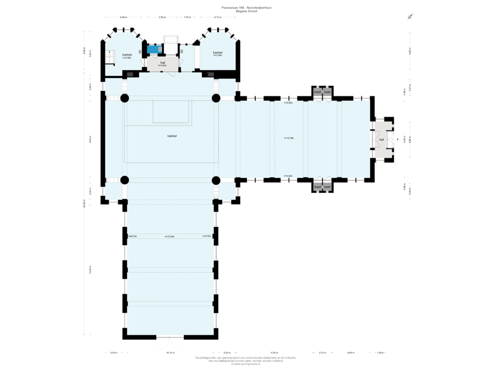 Bekijk plattegrond van BEGANE GROND van Pauluslaan 166-KAPEL