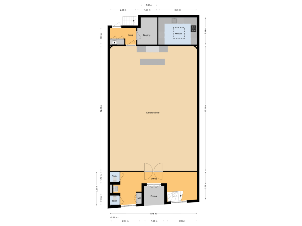 Bekijk plattegrond van Begane grond van Peperstraat 20