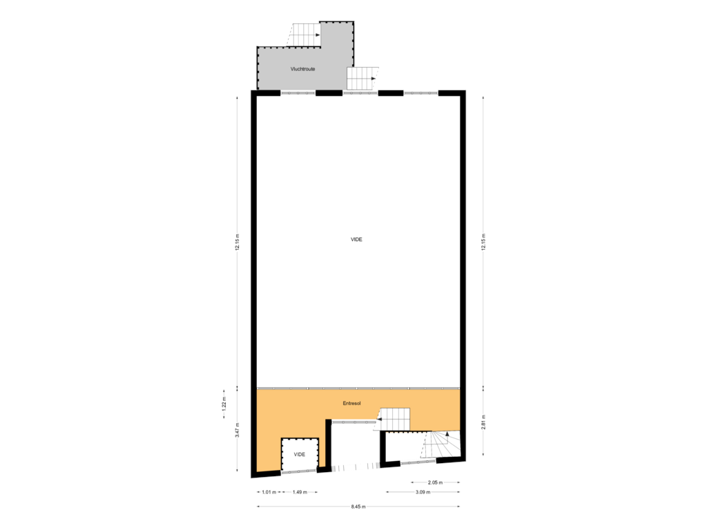 Bekijk plattegrond van Tussen verdieping van Peperstraat 20