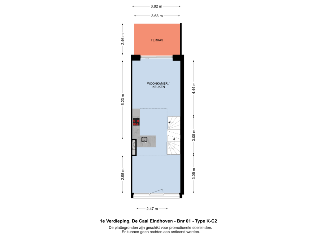 Bekijk plattegrond van 1e Verdieping van Bouwnummer 001 (Bouwnr. 001)