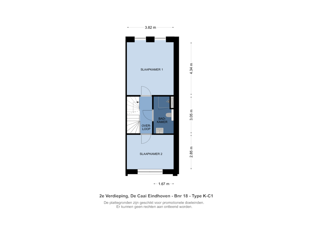 View floorplan of 2e Verdieping of Bouwnummer 018 (Bouwnr. 018)