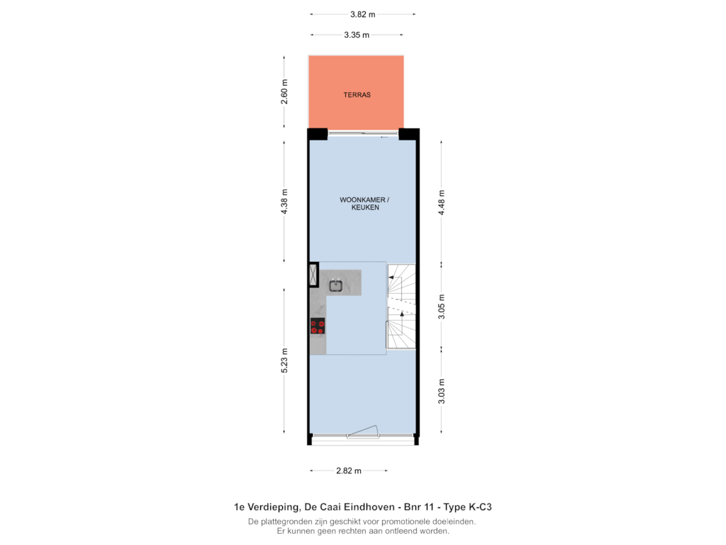 Bekijk plattegrond van 1e Verdieping van Bouwnummer 012 (Bouwnr. 012)