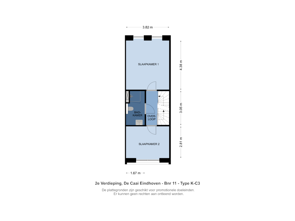 Bekijk plattegrond van 2e Verdieping van Bouwnummer 012 (Bouwnr. 012)