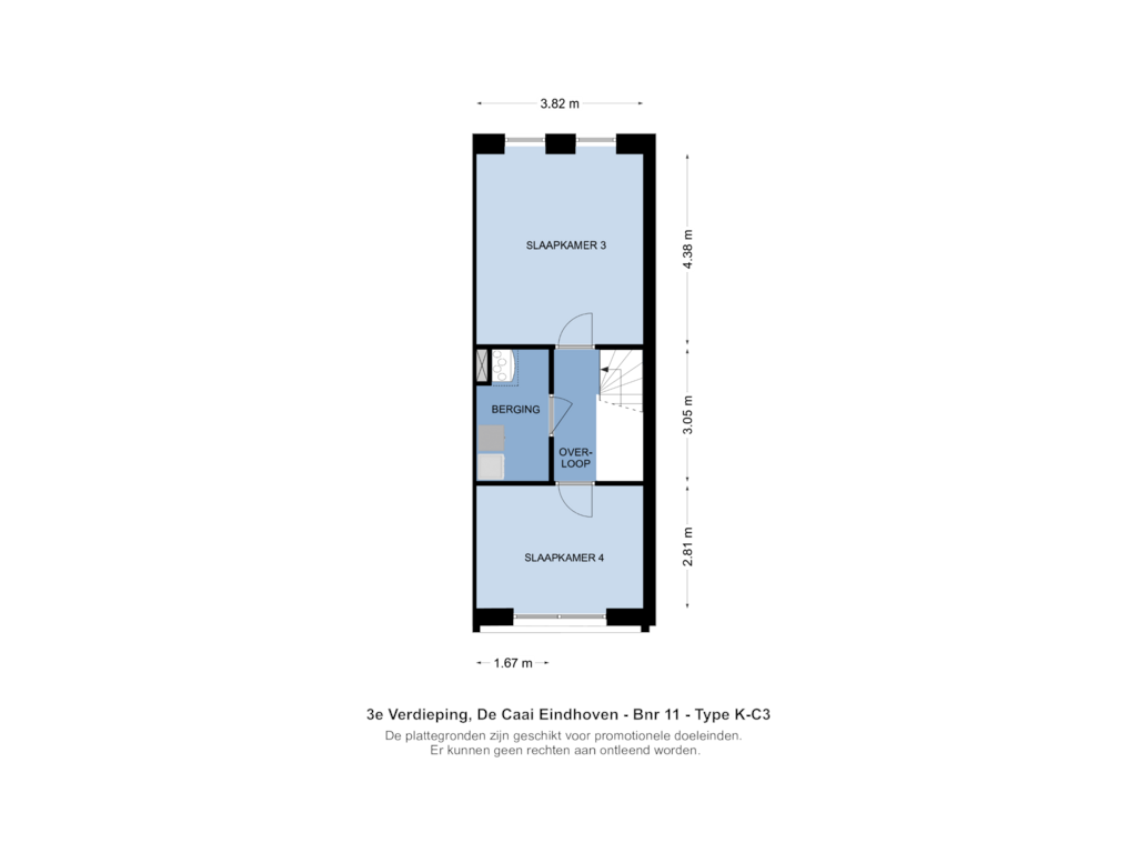 Bekijk plattegrond van 3e Verdieping van Bouwnummer 012 (Bouwnr. 012)