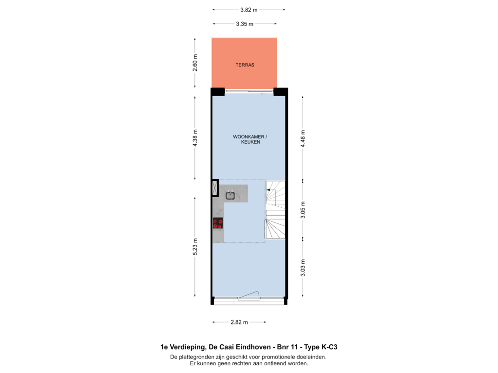 Bekijk plattegrond van 1e Verdieping van Bouwnummer 013 (Bouwnr. 013)