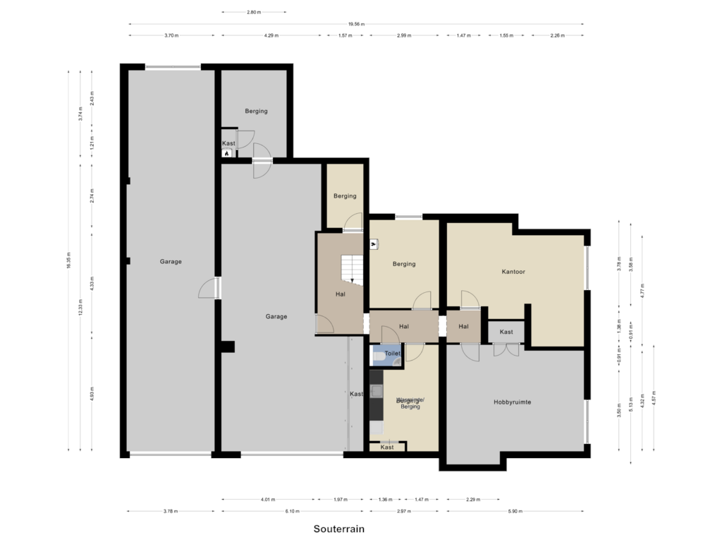 View floorplan of Souterrain of Kruisbergstraat 15-A