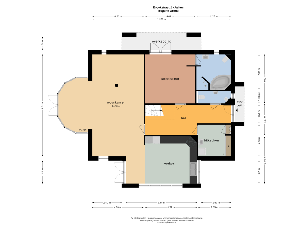 View floorplan of BEGANE GROND of Broekstraat 2