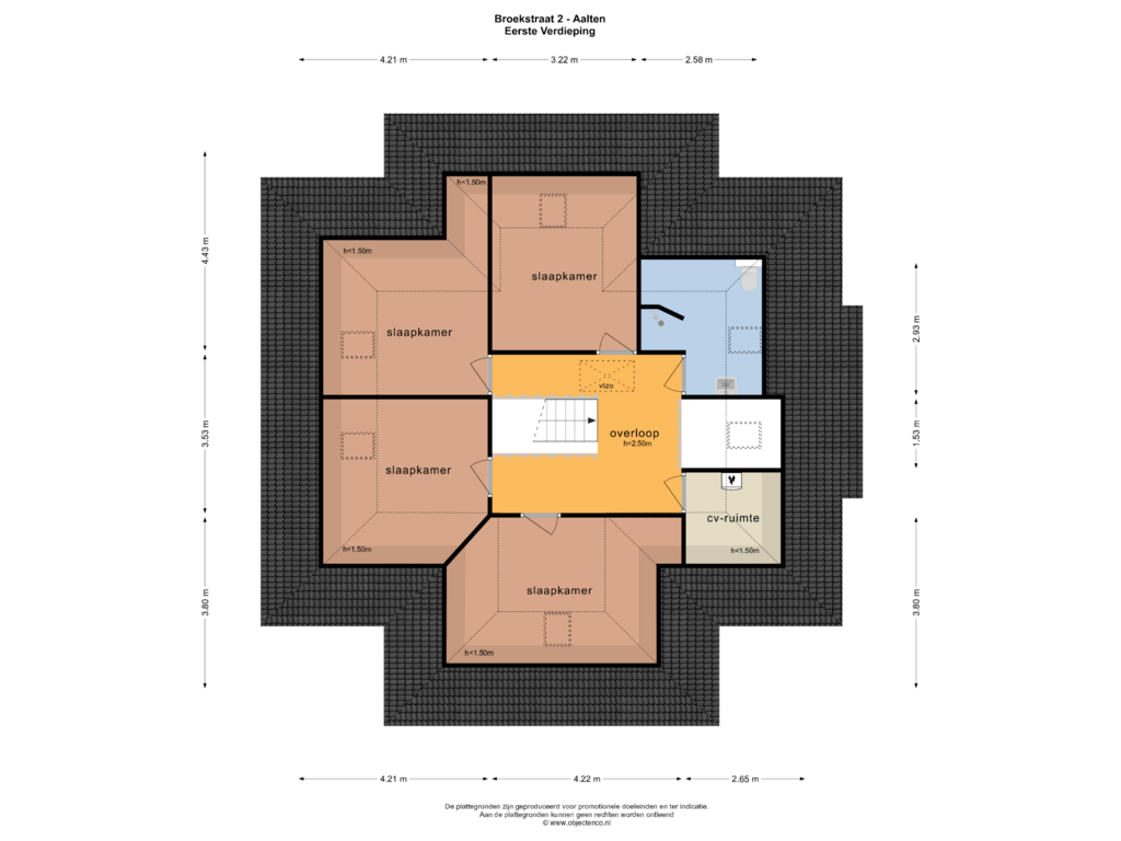 View floorplan of EERSTE VERDIEPING of Broekstraat 2