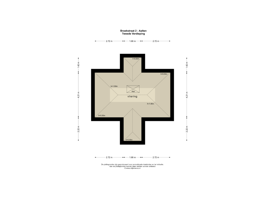 View floorplan of TWEEDE VERDIEPING of Broekstraat 2